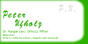 peter ufholz business card